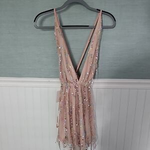 Selfie Leslie Pink Sequin Mini Dress
